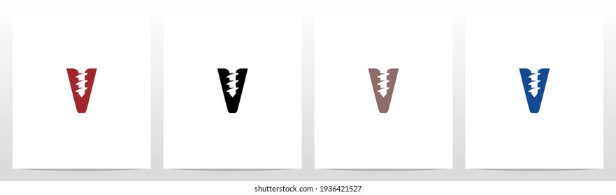 Screw On Letter Logo Design V