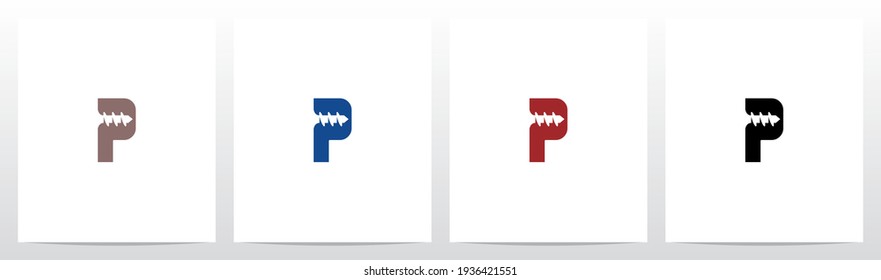 Screw On Letter Logo Design P