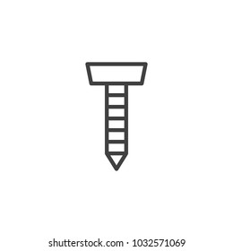 Screw outline icon. linear style sign for mobile concept and web design. bolt simple line vector icon. Symbol, logo illustration. Pixel perfect vector graphics