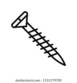Screw outline vector icon.