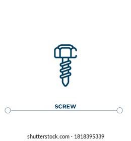 screw outline vector icon. simple element illustration. screw outline icon from editable construction concept. can be used for web and mobile
