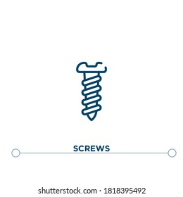 screw outline vector icon. simple element illustration. screw outline icon from editable construction concept. can be used for web and mobile
