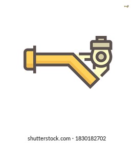 Schraubenpumpe Symbol. Auch Wasserschraubenpumpe oder Bewässerungspumpe genannt. Gerät ist landwirtschaftliche Maschinen. Mit dem Motor mit Diesel- oder Benzinenergie betrieben. Verwenden Sie Schraubenpropeller, um Flüssigkeit zu bewegen.