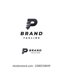 Screw Rod On Initial P Letter Logo Design. Initial Letter P With Screw Rod End Logo Design.