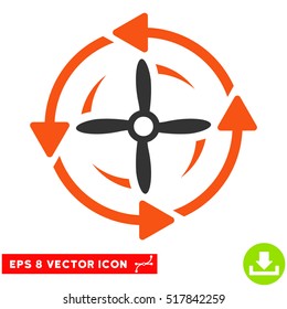 Screw Rotation EPS vector pictogram. Illustration style is flat iconic bicolor orange and gray symbol on white background.