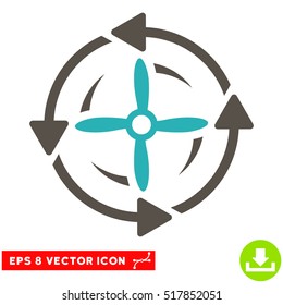 Screw Rotation EPS vector pictogram. Illustration style is flat iconic bicolor grey and cyan symbol on white background.