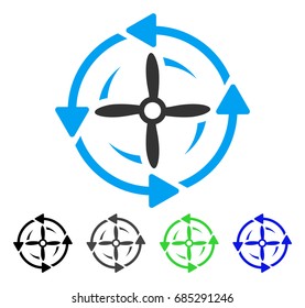 Screw Rotation flat vector icon. Colored screw rotation gray, black, blue, green icon variants. Flat icon style for web design.