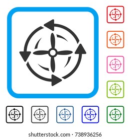 Screw Rotation icon. Flat grey iconic symbol inside a light blue rounded square. Black, gray, green, blue, red, orange color variants of Screw Rotation vector.
