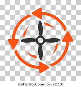 Screw Rotation icon. Vector illustration style is flat iconic bicolor symbol, orange and gray colors, transparent background. Designed for web and software interfaces.