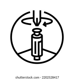 screw with screwdriver assembly furniture line icon vector. screw with screwdriver assembly furniture sign. isolated contour symbol black illustration