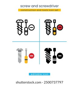 screw and screwdriver construction and tools Icon