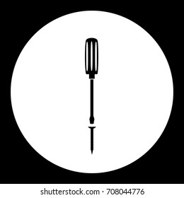 screw and screwdriver simple silhouette black icon eps10