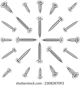 screw, seamless pattern Vector illustration