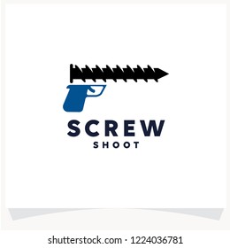 Screw Shoot Logo, Weapon Logo Design Template