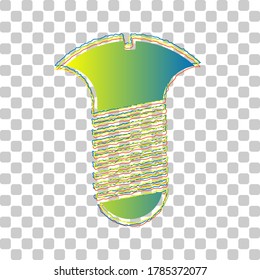 Screw sign  Blue to green gradient Icon and Four Roughen Contours stylish transparent Background  Illustration 