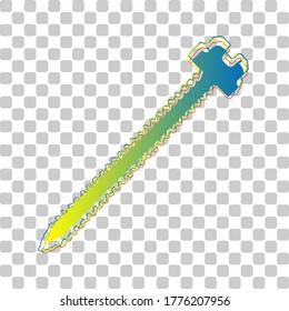 Screw sign illustration  Blue to green gradient Icon and Four Roughen Contours stylish transparent Background  Illustration 