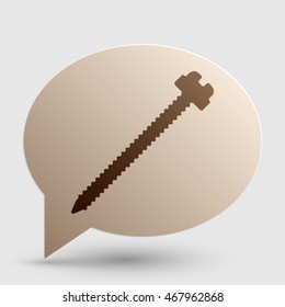 Screw sign illustration. Brown gradient icon on bubble with shadow.
