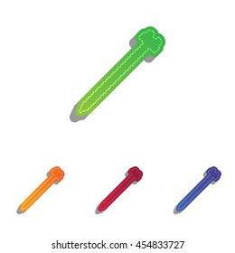 Screw sign illustration. Colorfull applique icons set.