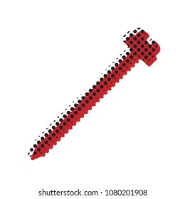 Screw sign illustration. Vector. Brown icon with shifted black circle pattern as duplicate at white background. Isolated.