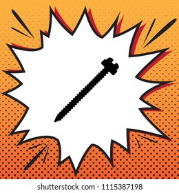 Screw sign illustration. Vector. Comics style icon on pop-art background.