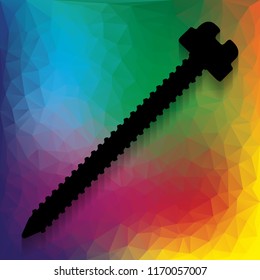 Screw sign illustration. Vector. Flat style black icon on white.