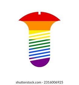 Screw sign. Rainbow gay LGBT rights colored Icon at white Background. Illustration.