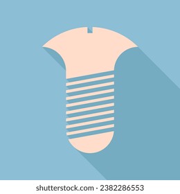 Screw sign. Unbleached silk Icon with very long shadow at dark sky blue background. Illustration.