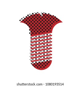 Screw sign. Vector. Brown icon with shifted black circle pattern as duplicate at white background. Isolated.