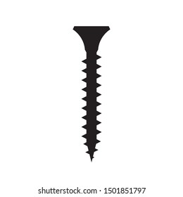 Screw silhouette. Black vector icon