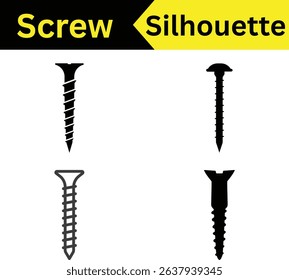 Screw Silhouettes: A Set of Four Different Screw Types