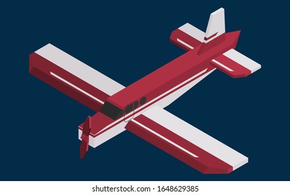 rosca de color burdeos monomotor isométrico. ilustración de material vectorial