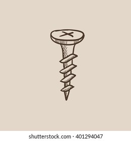 Icono de boceto de tornillo.