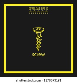 screw sketch vector icon