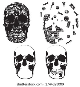 screw skull gear symbol car race