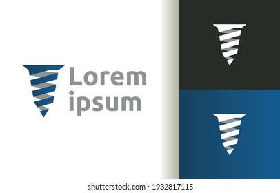 Screw spiral tornado logo company, logo vector template design. Ready to use, easy for edit.