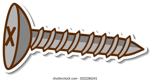 A screw sticker on white background illustration