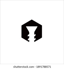 Screw Symbol Logo. Vector Illustration.