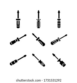 Icono de la herramienta de tornillo o logotipo símbolo de signo aislado ilustración vectorial - Colección de iconos vectoriales de estilo negro de alta calidad
