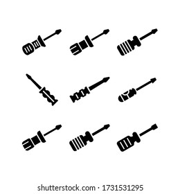 Symbol für Schraubendreher oder Logo-Symbol-Vektor-Illustration - Sammlung hochwertiger, schwarzer Vektor-Symbole
