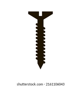 Screw vector black color isolated on white background. Vector 10 eps