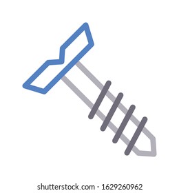 screw vector color line icon 