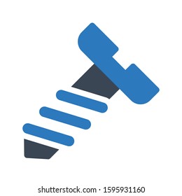 screw vector glyph color icon 