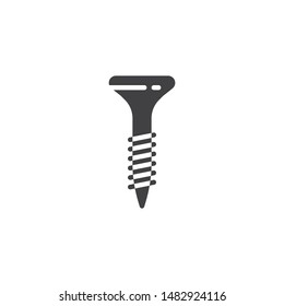 Screw vector icon. filled flat sign for mobile concept and web design. Screw bolt glyph icon. Symbol, logo illustration. Vector graphics