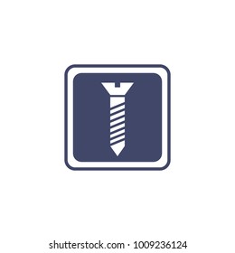 Screw vector icon in flat style