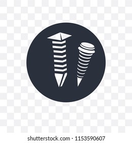 Screw vector icon isolated on transparent background, Screw logo concept