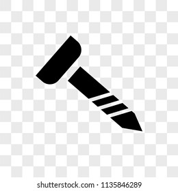 Screw vector icon on transparent background, Screw icon
