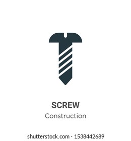 Screw vector icon on white background. Flat vector screw icon symbol sign from modern construction collection for mobile concept and web apps design.