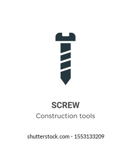 Screw vector icon on white background. Flat vector screw icon symbol sign from modern construction tools collection for mobile concept and web apps design.