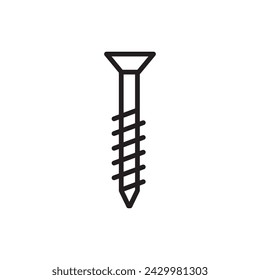 Icono de vector de tornillo. Diseño de señal plana de herramienta de tornillo giratorio. Tornillo plano símbolo pictograma. Icono de IU UX