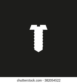 Screw. Vector icon white
